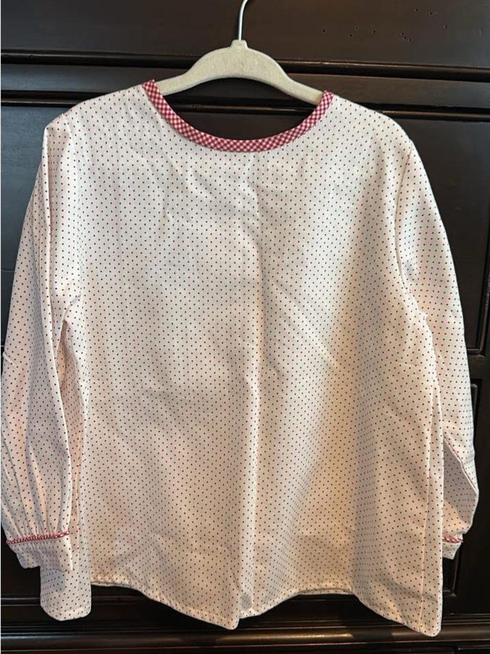 Girls' Pink Polka Dot Long-Sleeve Top